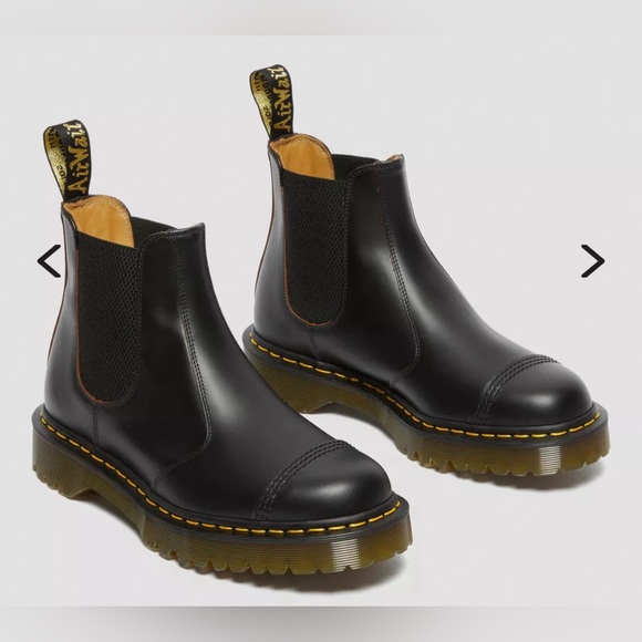 Dr. Martens Shoes - Dr. Martens Women’s Sz 9 Bex Made in England Toe Cap Chelsea Black Boots
